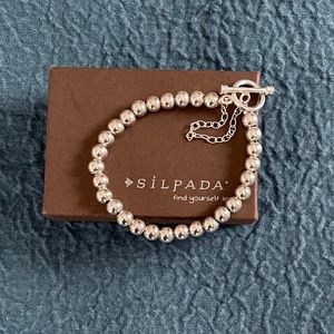 Silpada Sterling Silver Bead Toggle Bracelet